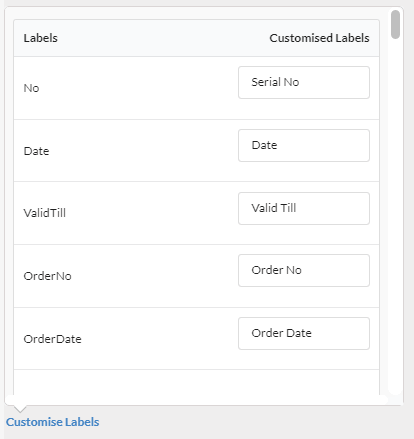 Customise label in print