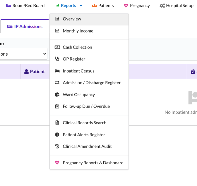 Hospital Management Reports