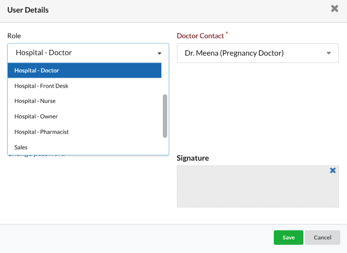Adding a Hospital Doctor user in Output Books