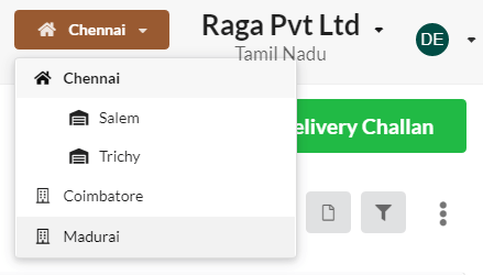 Switch to branch for goods receipt