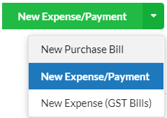 Create New Purchase /Expense / Payment