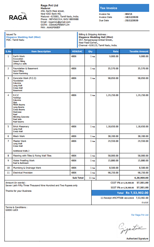 Project Invoice