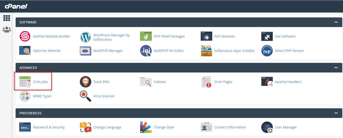 Control panel cron job recurring invoice