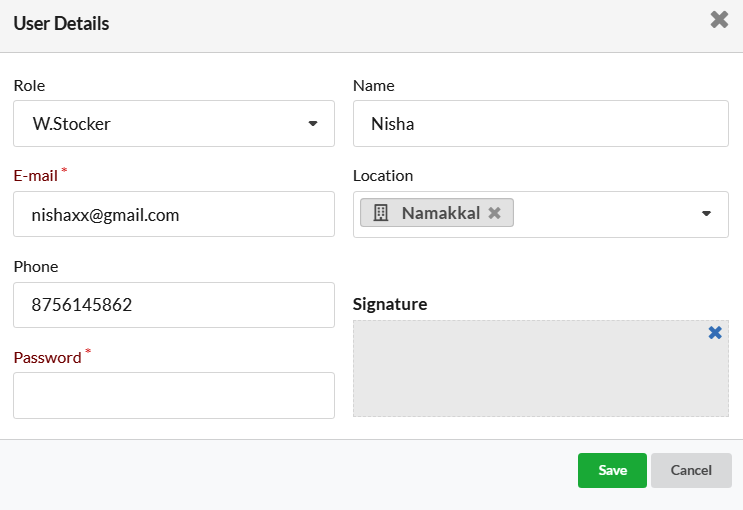 Create new user for warehouse